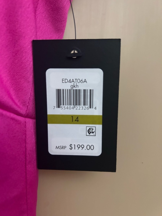 DKNY Fuchsia Ruffled Sleeve Draped Maxi Dress - Picture 3 of 3
